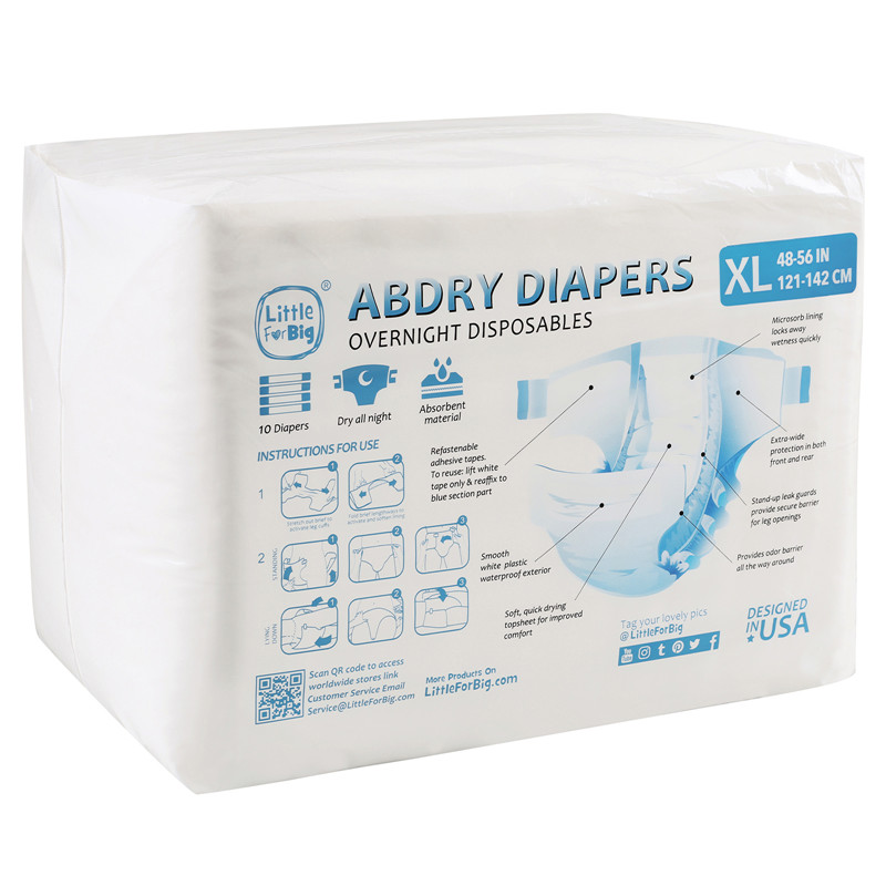 ABDry White Adult Diapers 10 Pieces Pack(M)/(L)/(XL)