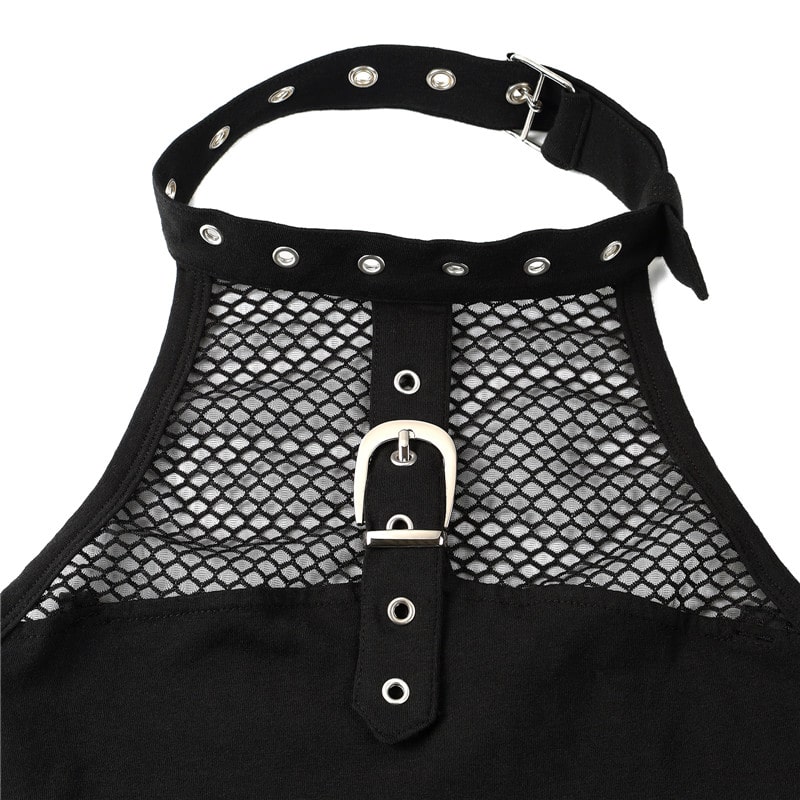 Leashed & Collared Goth Black Bodysuit