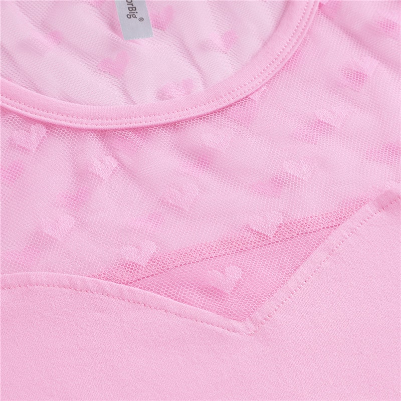 Candy Hearts mesh bodycon bodysuit Onesie Pink