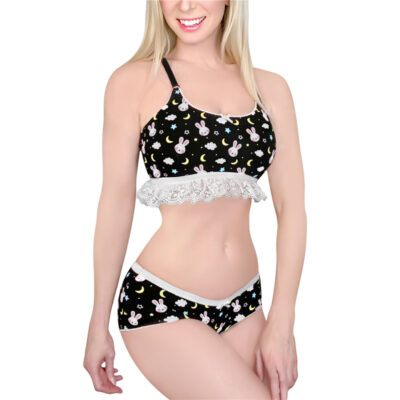 Snuggle Bunny Lingerie Set Black