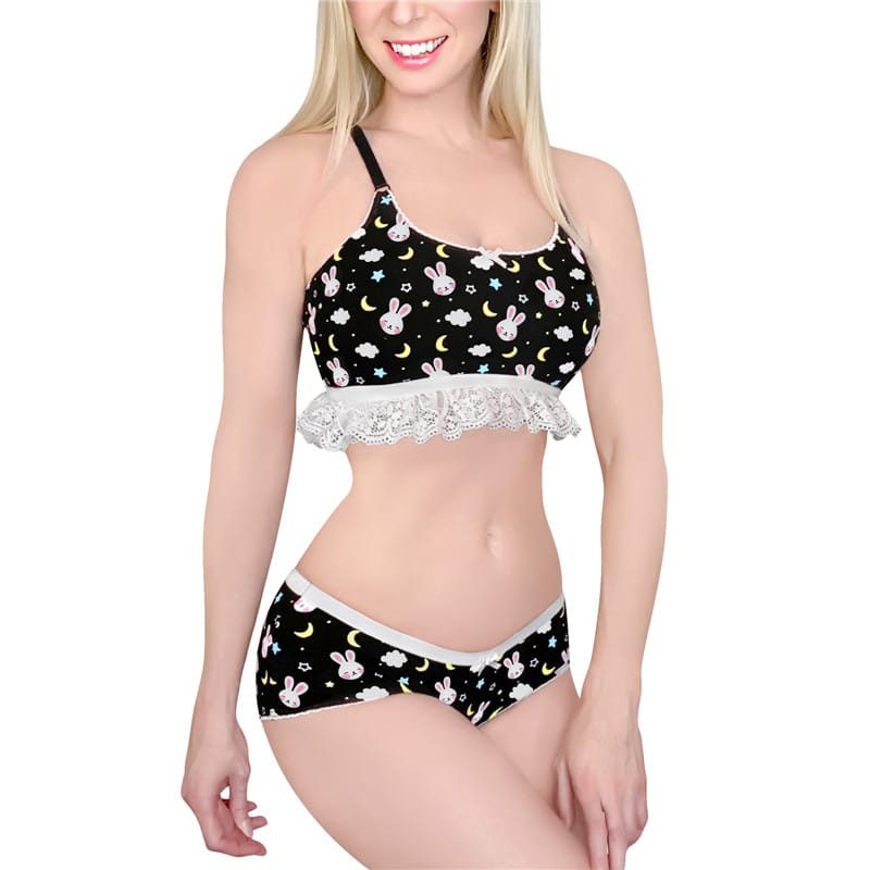 Snuggle Bunny Lingerie Set Black