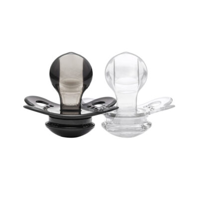 Gen-3 Adult Sized Candy Gloss Pacifiers - Black & Crystal set