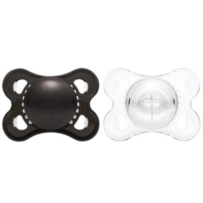 Gen-3 Adult Sized Candy Gloss Pacifiers - Black & Crystal set