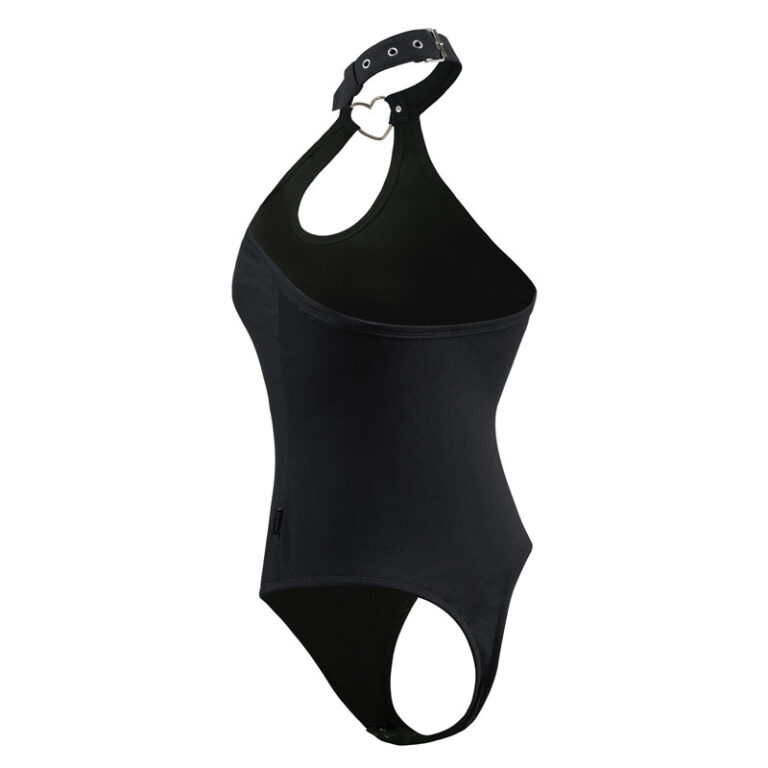 Heartbreaker collared Onesie Thong Black LittleForBig Cute & Sexy