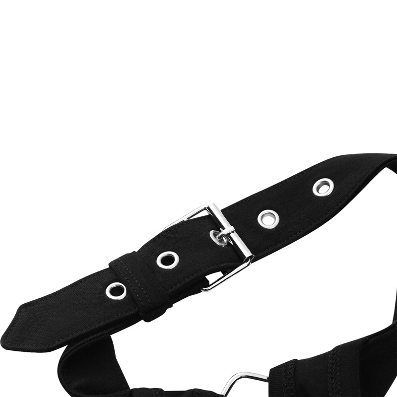 Heartbreaker collared Onesie Thong Black