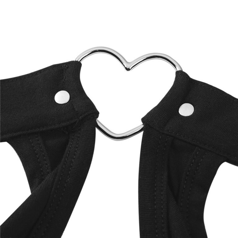 Heartbreaker collared Onesie Thong Black LittleForBig Cute & Sexy