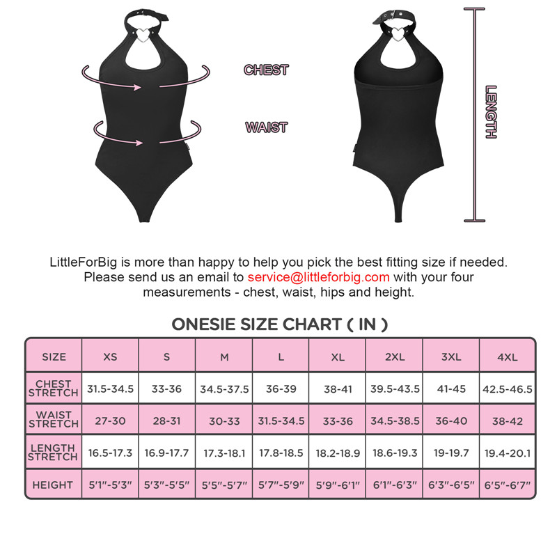 Heartbreaker collared Onesie Thong Black