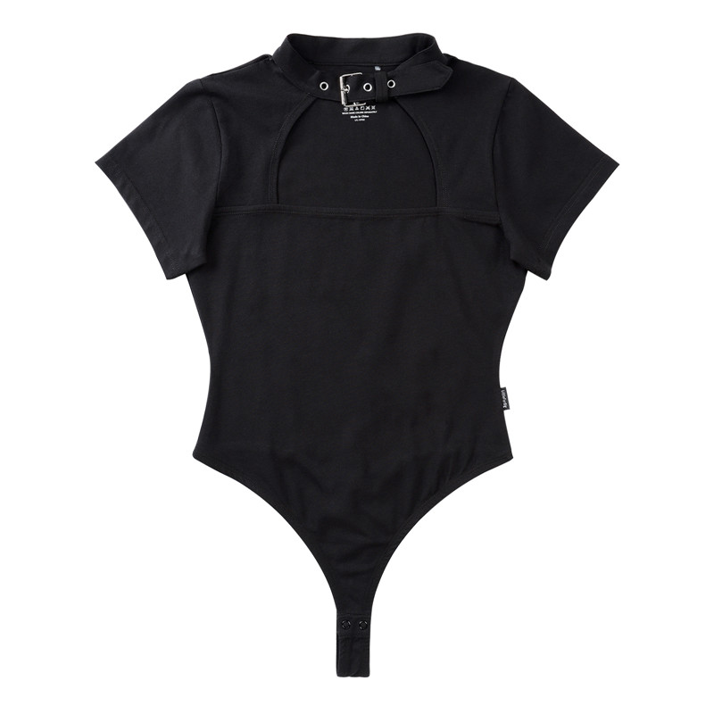 Collared Onesie Thong Black