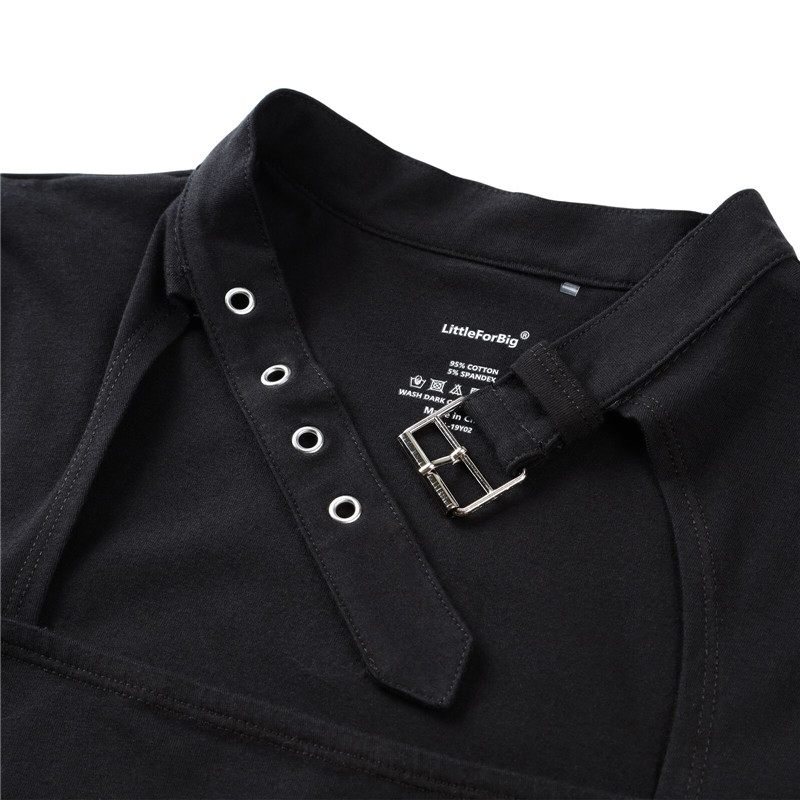 Collared Onesie Thong Black