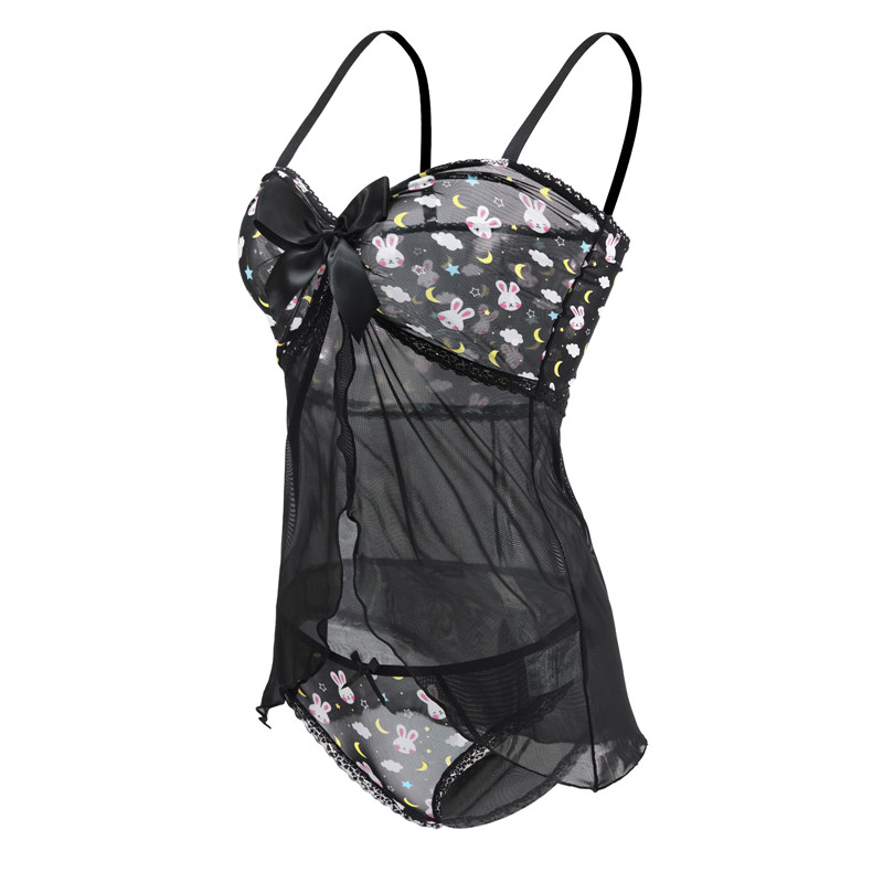 Bedtime Bunny Black Lingerie