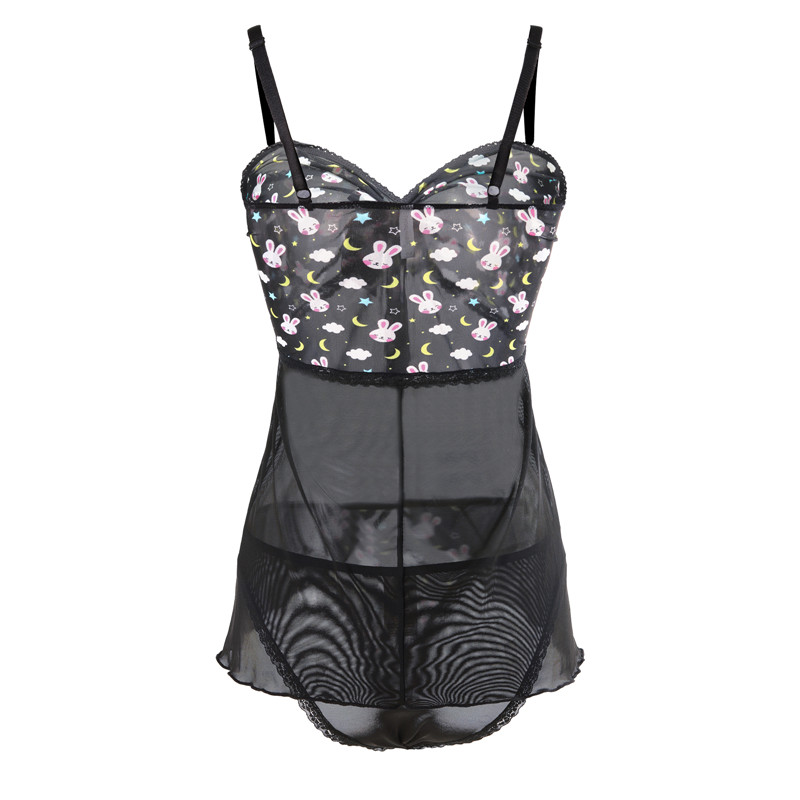 Bedtime Bunny Black Lingerie