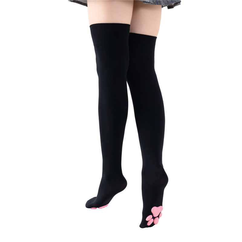 Cute nylon tights with cats on the front anime girl