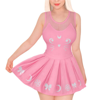 Luna Onesie Pink Skirt Set