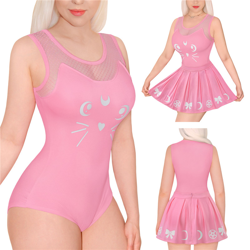 Luna Onesie Pink Skirt Set