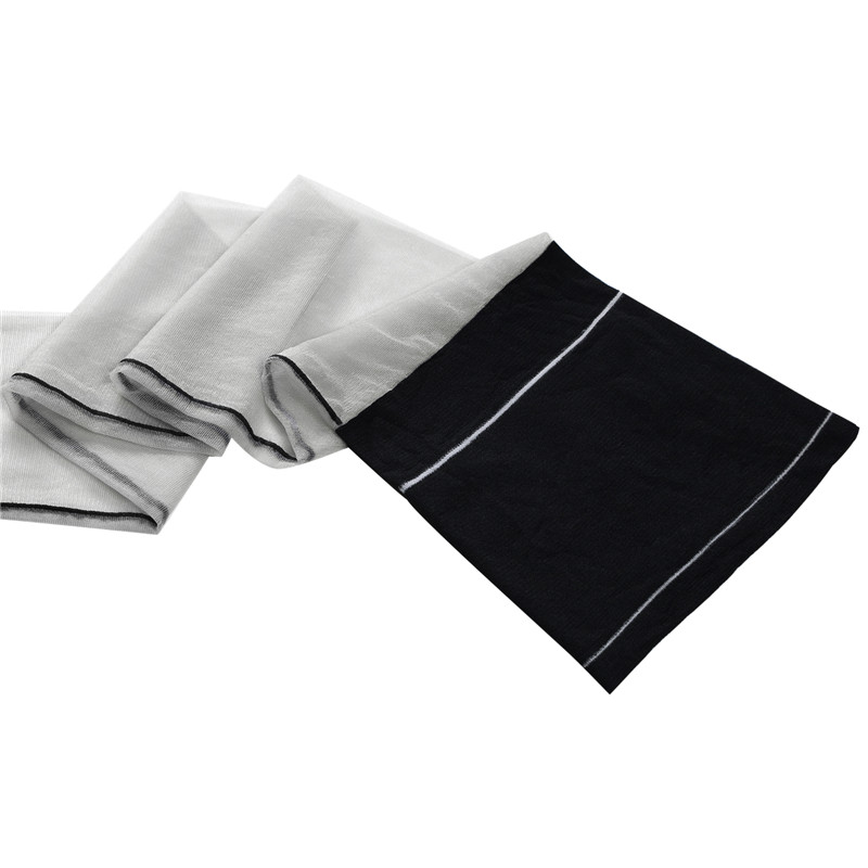 Vintage Backseam Thigh High Sheer Silk Stockings with Blue & Black Cuffs