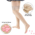 Lace Top 3D Paw Pad Thigh High Silk Stockings