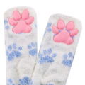 3D Paw Pad Thigh High Coral Fleece Socks