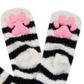 3D Paw Pad Knee High Coral Fleece Socks