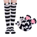 3D Paw Pad Knee High Coral Fleece Socks