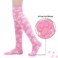 3D Paw Pad Thigh High Coral Fleece Socks