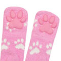 3D Paw Pad Thigh High Coral Fleece Socks