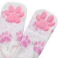 3D Paw Pad Thigh High Coral Fleece Socks