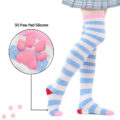 3D Paw Pad Knee High Coral Fleece Socks