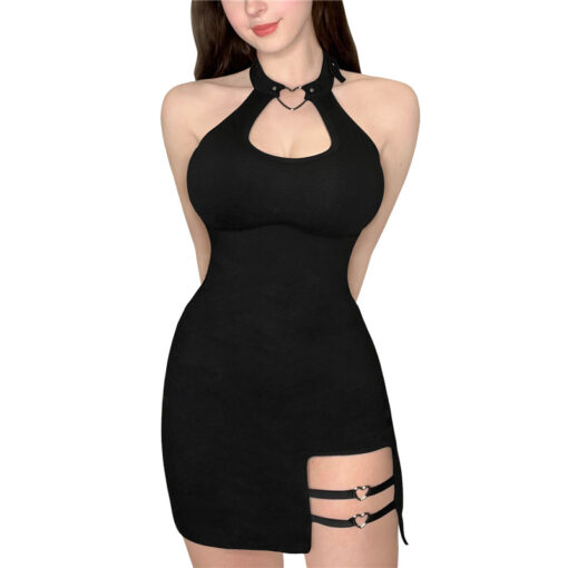 LittleForBig Vrouwen Katoen Overall Vampy Gekraagd Bodycon Mini Jurk Rok