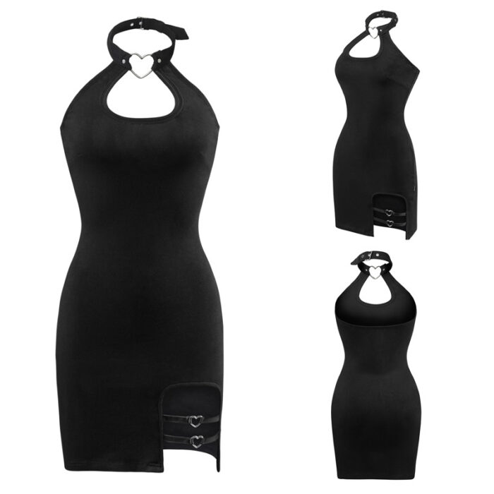 Vampy Collared Bodycon Mini Dress - LittleForBig Cute & Sexy Products