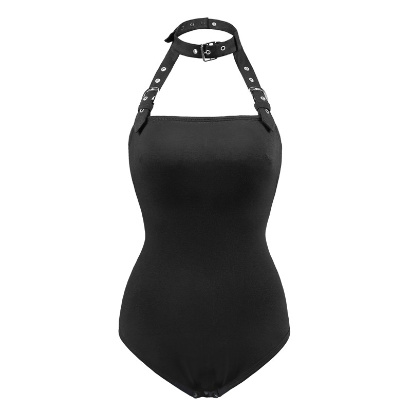 Vampy Collared Bondage Bodysuit