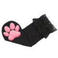 3D Paw Pad Lace Trim Cotton Frilly Ankle Socks