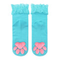 3D Paw Pad Lace Trim Cotton Frilly Ankle Socks