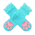 3D Paw Pad Lace Trim Cotton Frilly Ankle Socks