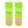 3D Paw Pad Lace Trim Cotton Frilly Ankle Socks