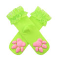 3D Paw Pad Lace Trim Cotton Frilly Ankle Socks