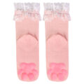 3D Paw Pad Lace Trim Cotton Frilly Ankle Socks