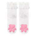 3D Paw Pad Lace Trim Cotton Frilly Ankle Socks