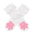 3D Paw Pad Lace Trim Cotton Frilly Ankle Socks