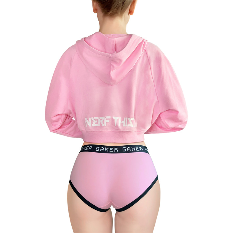Bunnywatch Cosplay Cropped Hoodie Sweater Pink