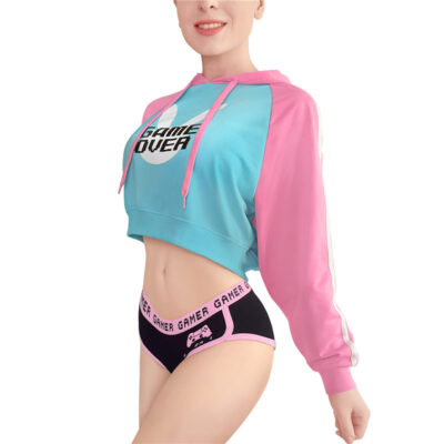 Bunnywatch Cosplay Cropped Hoodie Sweater Blue