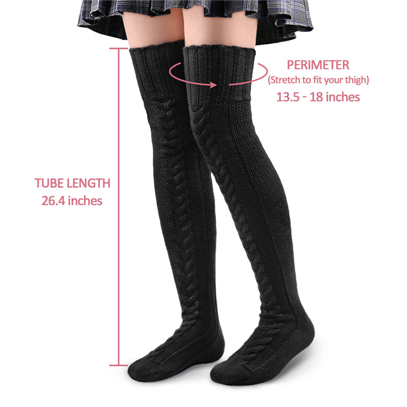 Cable Knitted Kneehigh Socks