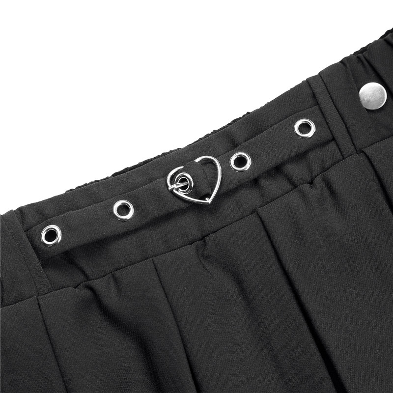 3-way goth bondage a-line pleated mini circle skirt