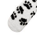 Cute Coral Fleece Thigh High Long Paws Patten Socks 2 Pairs-Black Paws