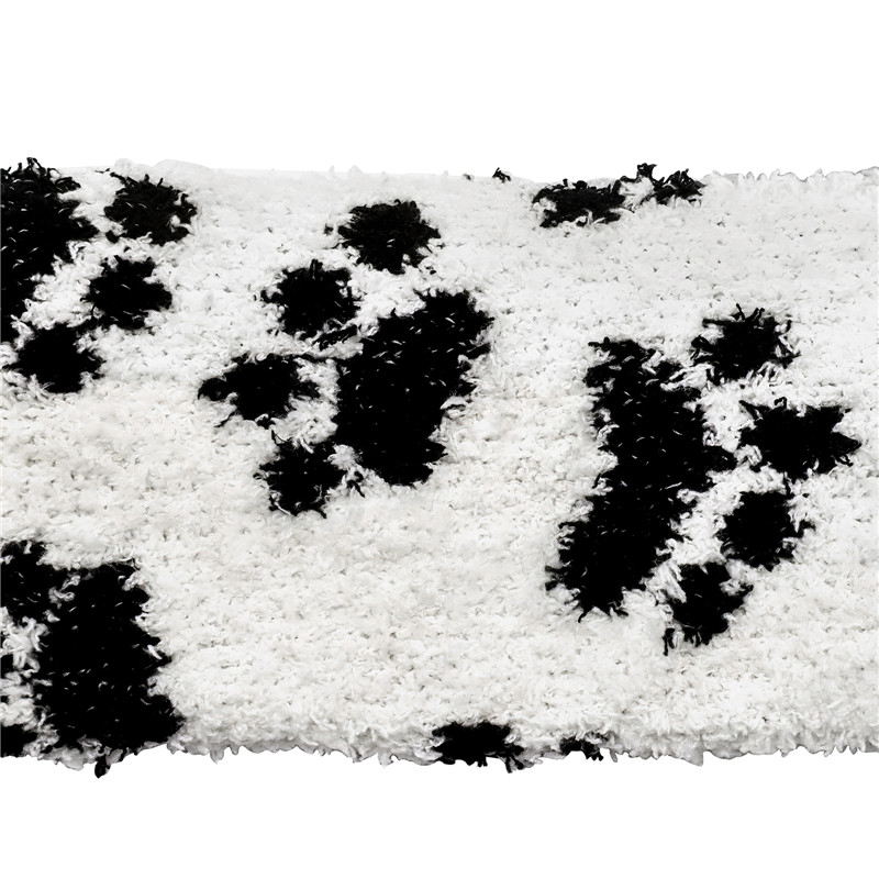 Cute Coral Fleece Thigh High Long Paws Patten Socks 2 Pairs-Black Paws