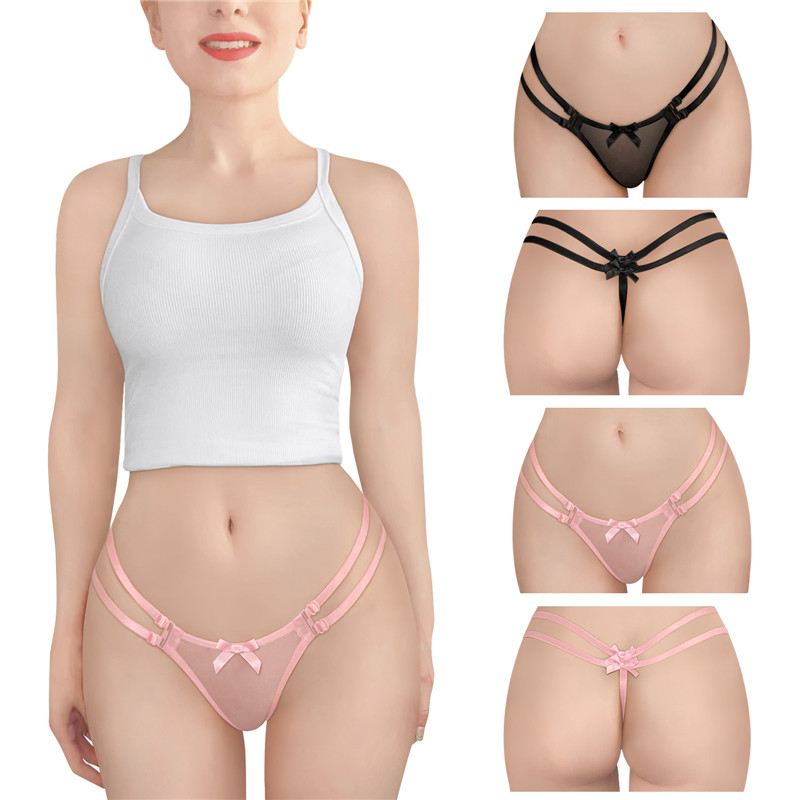 Delilah Two Strap Bondage Style Bow-Back Thong - LittleForBig Cute & Sexy  Products