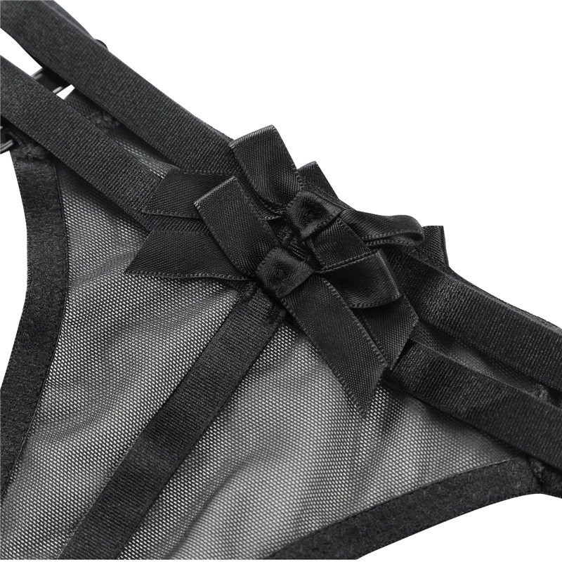 "Delilah" Two Strap Bondage Style Bow-Back Thong