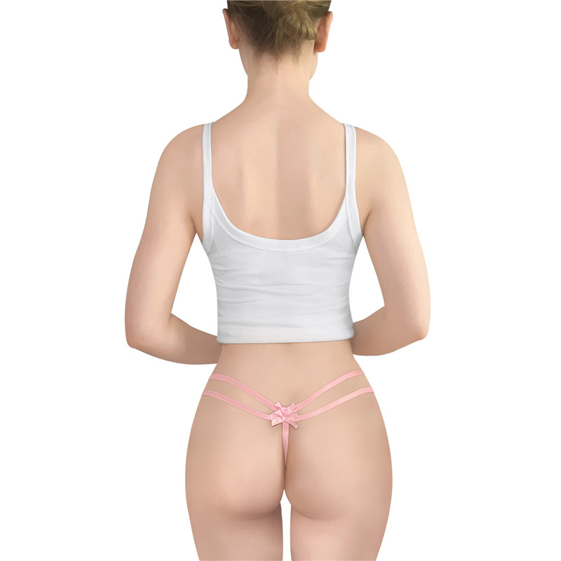 "Delilah" Two Strap Bondage Style Bow-Back Thong