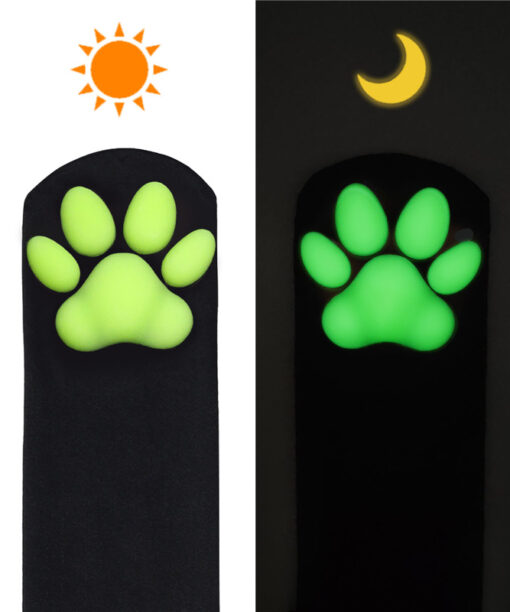 3D Night-Glow Paw Pad Long Silk Stockings