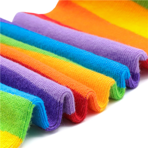 Striped Tube Thigh High Socks 3 Pairs Set