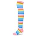 Striped Tube Thigh High Socks 3 Pairs Set